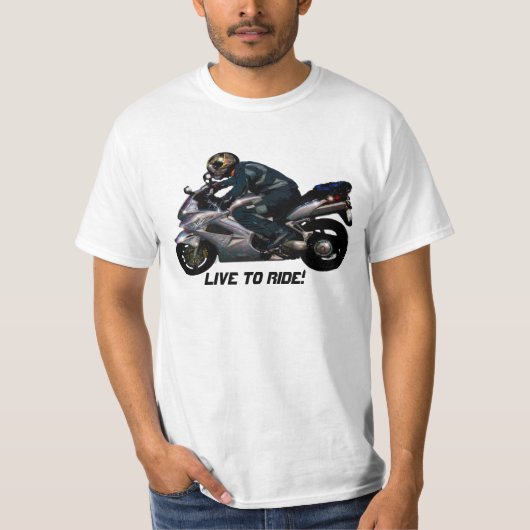 Live to ride motorbiker t-shirt (Voorkant)