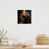 Live trompet speler grafiek poster (Keuken)