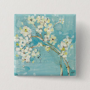 Live Turquoise Vierkante Button 5,1 Cm