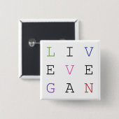 Live Vegan Button (Voorkant /achterkant)