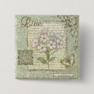 Live Vierkante Button 5,1 Cm