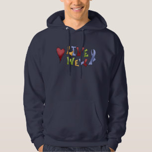 Live Well (Blue Awareness Ribbon) Hoodie