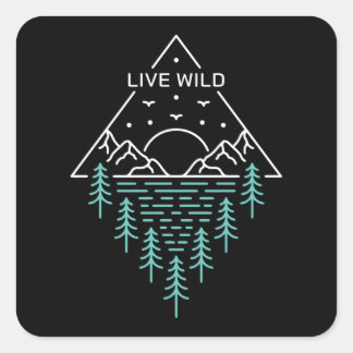 Live Wild Vierkante Sticker