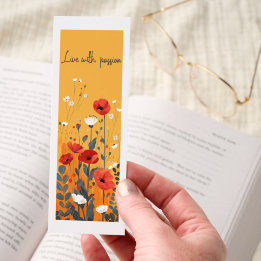 Live With Passion Motivational Bookmark