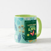 Live Your Best Life Mug – Elegant Green Floral Ins (Devant droit)