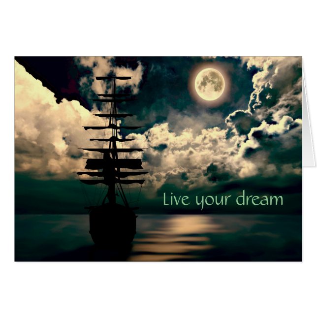 Live your dream Grusskarte (Voorkant Horizontaal)