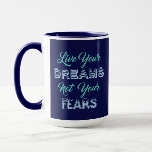 Live Your Dreams personnalisez nom & couleurs mugs (Gauche)