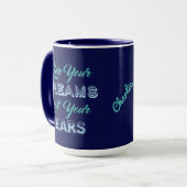 Live Your Dreams personnalisez nom & couleurs mugs (Devant gauche)