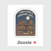 Lived a Thousand Lives,Bookshelf Night Sky Sticker (Vel)