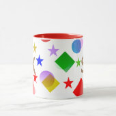 Lively Colorful Stars Circles Squares Personalized Mok (Midden)