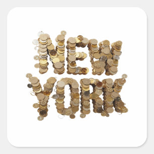 Lively Gold NEW YORK Sticker Art