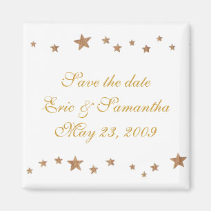 Lively Gold stars, Sauvez la date mariage magnets