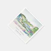 Lively Mountain Scape Blush Waterverf Wedding Servet (Hoek)