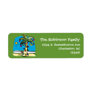 Lively Palm kerstnamelabel Etiket