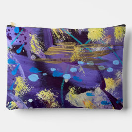 Lively, purple, blue, and gold abstract art etui