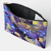 Lively, purple, blue, and gold abstract art etui (Open)