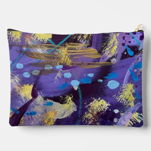 Lively, purple, blue, and gold abstract art etui (Achterkant)