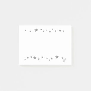 Lively Silver Stars Border Post Hij merkt op Post-it® Notes