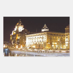 Liver Building & Canal, Liverpool Verenigd Koninkr Rechthoekige Sticker