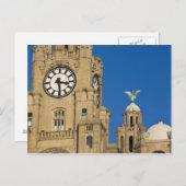Liver Building, Liverpool, Merseyside, Engeland Briefkaart (Voorkant / Achterkant)