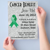 Liver Cancer Awareness Benefit Grey Floral Flyer (Hand)