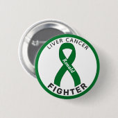Liver Cancer Fighter Ribbon White Button (Voorkant /achterkant)