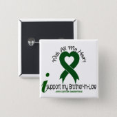 LIVER CANCER I Support My Brother-in-law Vierkante Button 5,1 Cm (Voorkant /achterkant)