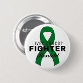 Liver Cancer Ribbon White Button (Voorkant /achterkant)