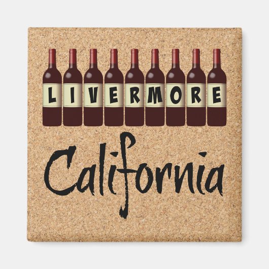 Livermore California Red Wine Botles Tasting Fun Magneet (Voorkant)