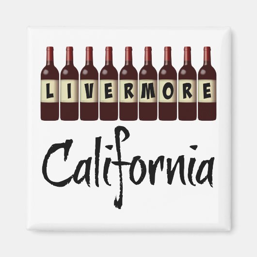 Livermore California Red Wine Botles Tasting Fun Magneet (Voorkant)