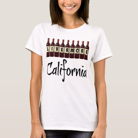 Livermore California Red Wine Botles Tasting Fun T-shirt (Voorkant)