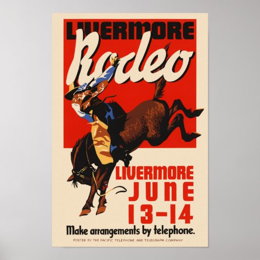 Livermore Rodeo USA Poster vintage 1933 (Devant)