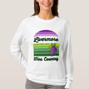 Livermore Wine Country Paarse Groene Strepen Druiv T-shirt
