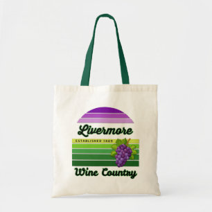 Livermore Wine Country Paarse Groene Strepen Druiv Tote Bag