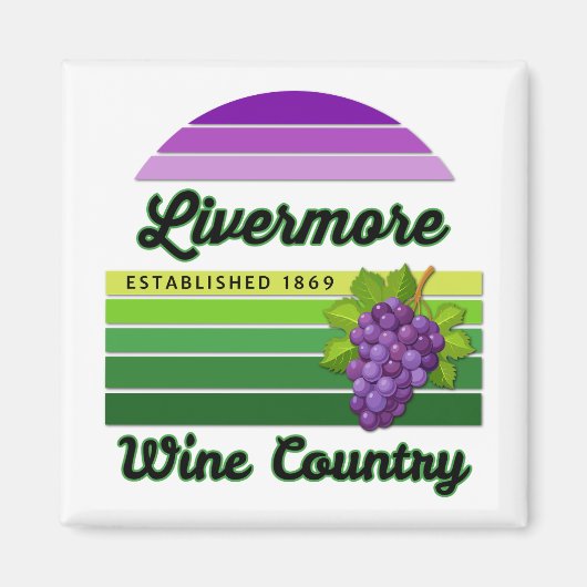 Livermore Wine Country Purple Green Stripes Grapes Magneet (Voorkant)