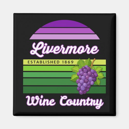 Livermore Wine Country Purple Green Stripes Grapes Magneet (Voorkant)