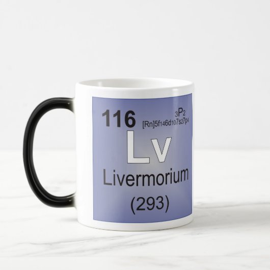 Livermorium Individueel element - Periodieke Tabel Magische Mok (Links)