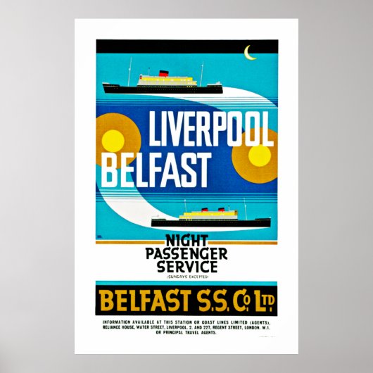 Liverpool - Belfast Ferry Poster (Voorkant)