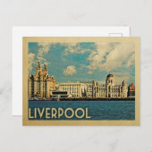 Liverpool Briefkaart Vintage Travel (Voorkant / Achterkant)