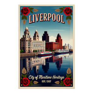Liverpool Engeland Retro Reisposter Kunst Perfect Poster