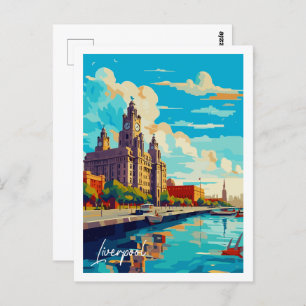 Liverpool Engeland vintage reizen Briefkaart