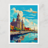 Liverpool Engeland vintage reizen Briefkaart (Voorkant)