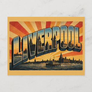 Liverpool Engeland Waterfront rivier de Mersey Vin Briefkaart