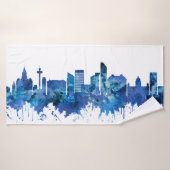 Liverpool England Skyline Blue (Serviette de bain)