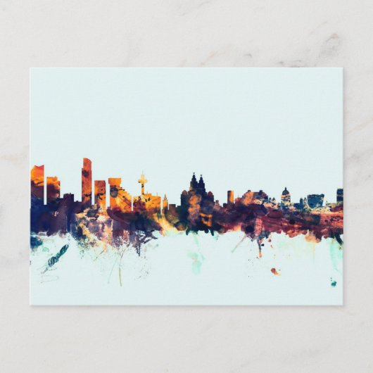 Liverpool England Skyline Briefkaart (Voorkant)