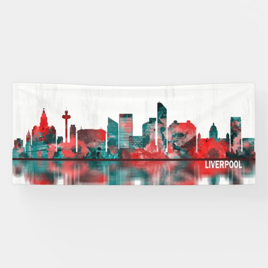 Liverpool England Skyline Spandoek (Horizontaal)