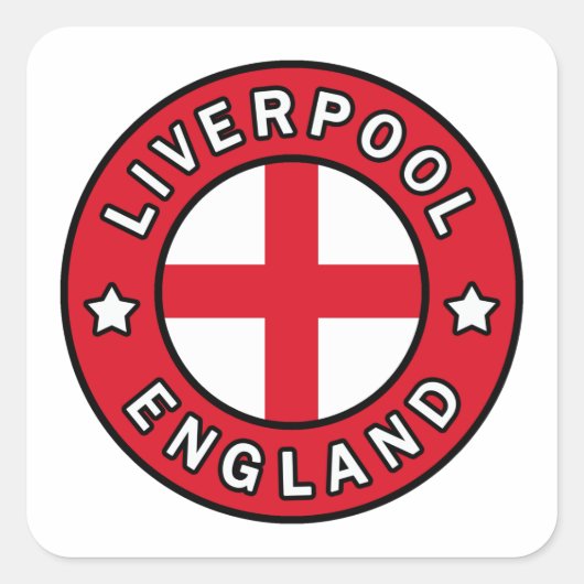Liverpool England Vierkante Sticker (Voorkant)