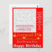 Liverpool FC 2020 Kampioen Briefkaart (Voorkant / Achterkant)