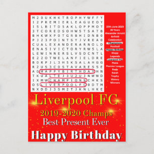 Liverpool FC 2020 Kampioen Briefkaart