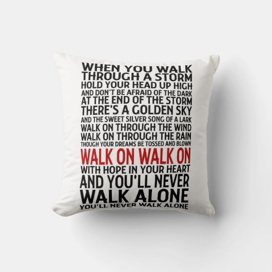 Liverpool FC Je zult Loop nooit alleen Kussen (Voorkant)